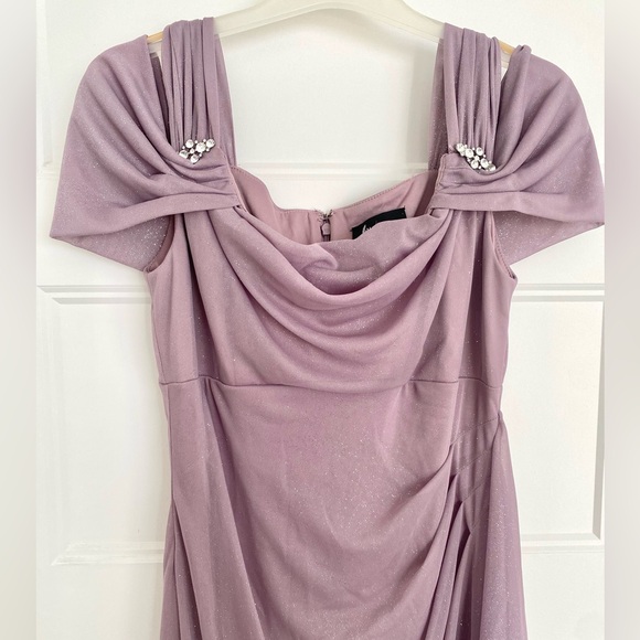 🆕 R&M Richards Dusty Lilac Party Bridesmaid Prom Dress Gown Size 6 / 8 - Picture 3 of 4